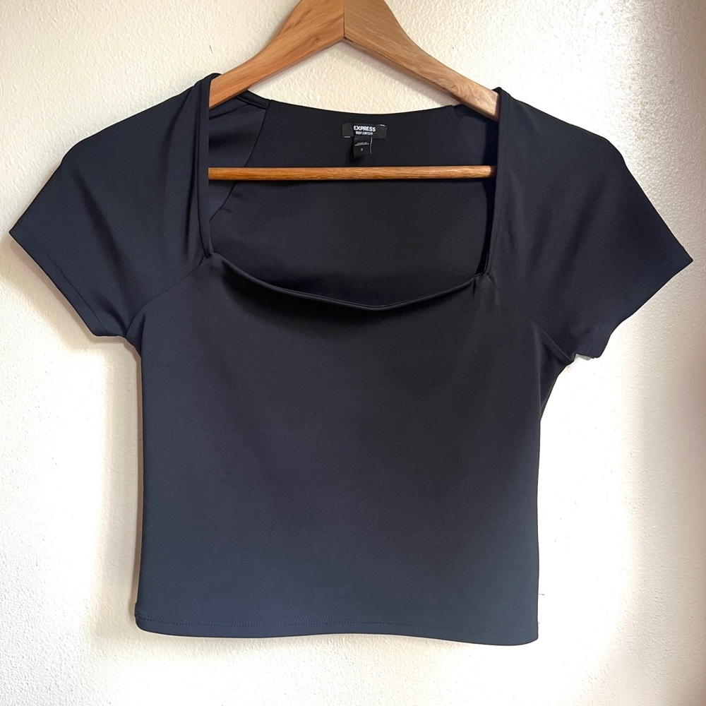 Express // Body Contour Cotton Square neck short sleeve shirt